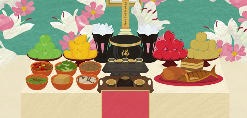 示意圖:葷食與菜飯